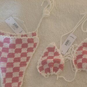 Frankie's Bikini Checkered Crochet Set